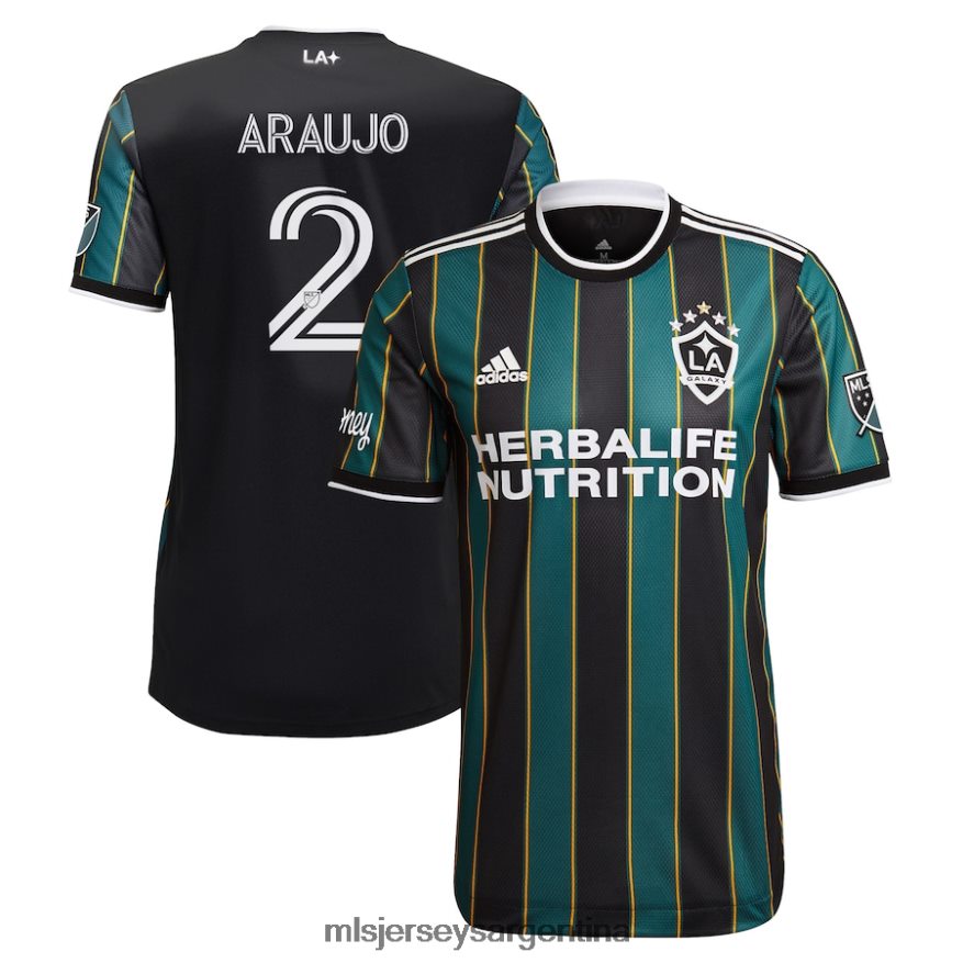 MLS Jerseys hombres la galaxy julian araujo adidas negro 2021 the la galaxy community kit camiseta de jugador auténtica 2T40R8671 jersey