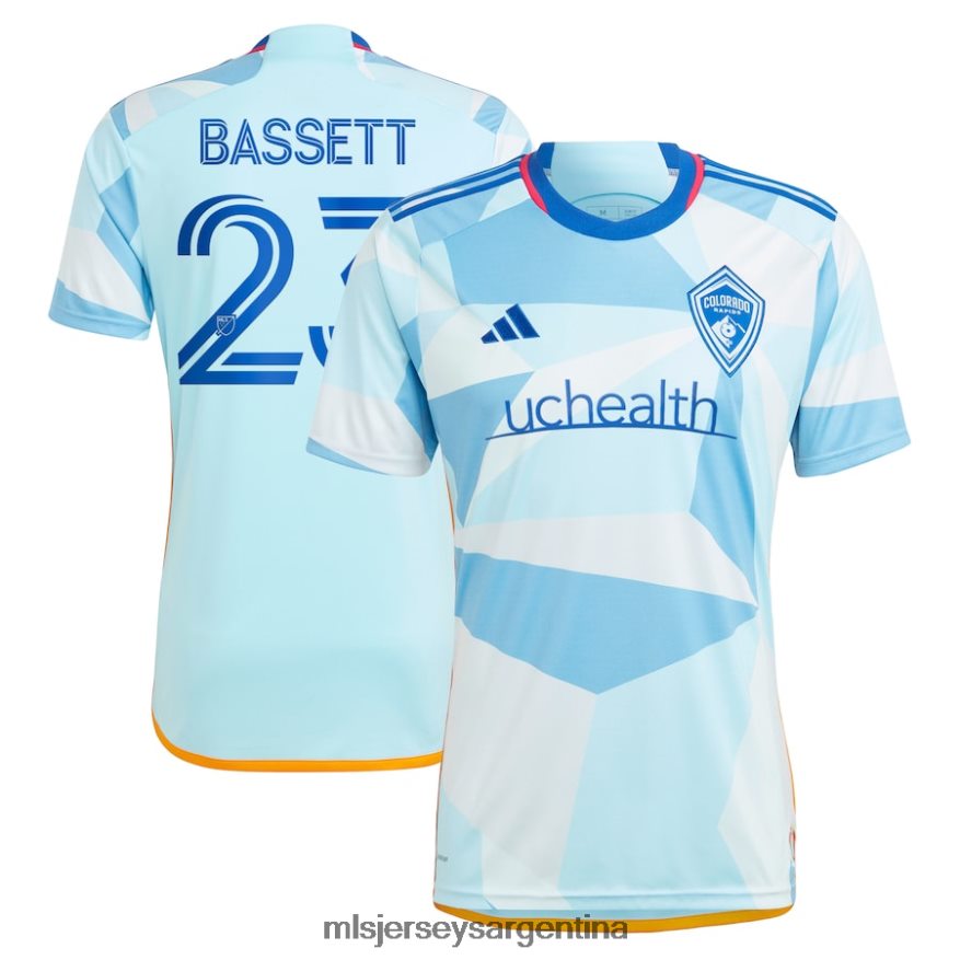 MLS Jerseys hombres colorado rapids cole bassett adidas azul claro 2023 nuevo día kit réplica camiseta 2T40R8832 jersey