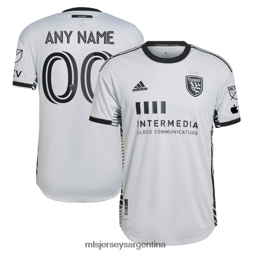 MLS Jerseys hombres Terremotos de San José adidas gris 2023 el kit creador auténtica camiseta personalizada 2T40R8783 jersey