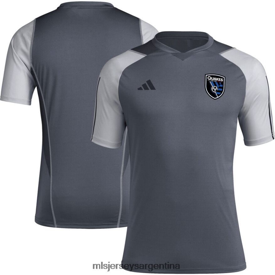 MLS Jerseys hombres terremotos de san jose adidas camiseta de entrenamiento en el campo gris 2023 2T40R8975 jersey