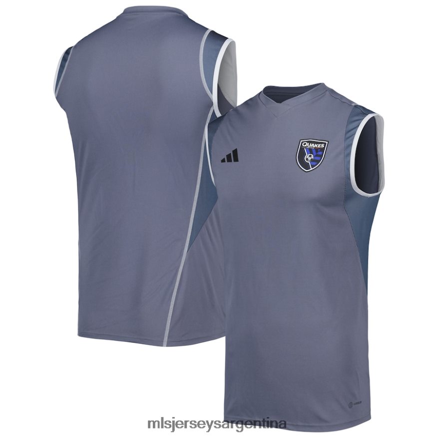 MLS Jerseys hombres terremotos de san jose adidas camiseta de entrenamiento sin mangas en el campo gris 2023 2T40R8341 jersey