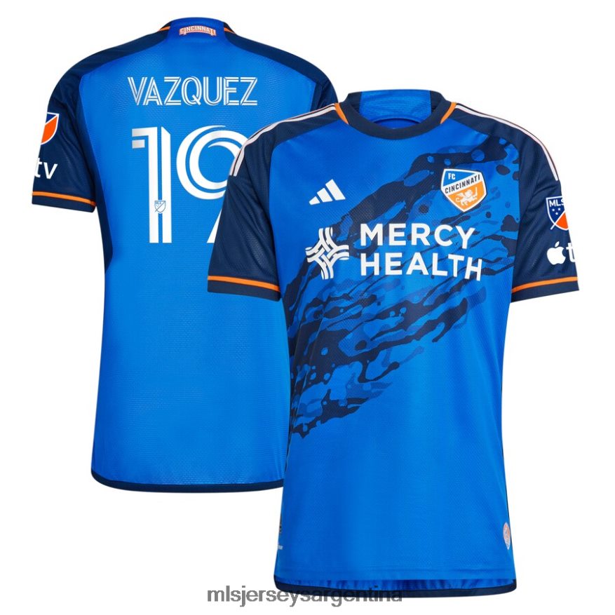 MLS Jerseys hombres fc cincinnati brandon vazquez adidas azul 2023 river kit camiseta auténtica 2T40R8350 jersey