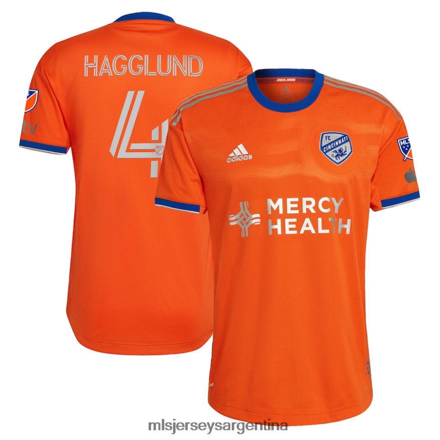 MLS Jerseys hombres fc cincinnati nick hagglund adidas naranja 2023 juncta juvant kit camiseta de jugador auténtica 2T40R8495 jersey