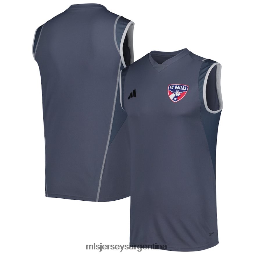 MLS Jerseys hombres camiseta de entrenamiento sin mangas en el campo adidas gris 2023 del fc dallas 2T40R8512 jersey