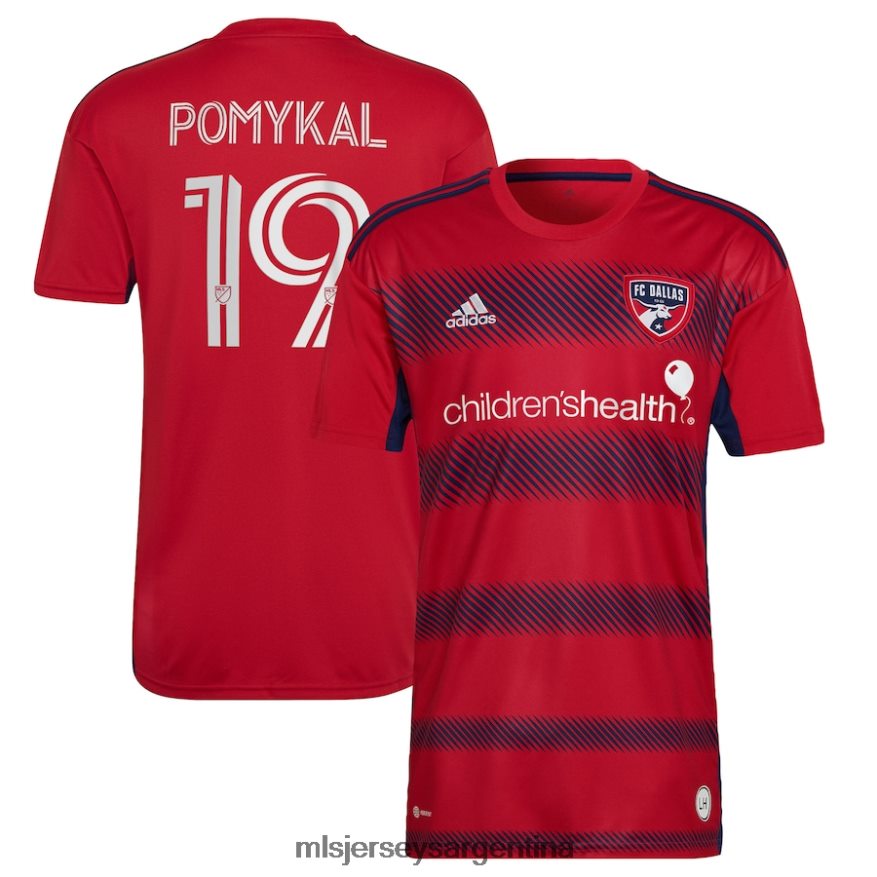 MLS Jerseys hombres fc dallas paxton pomykal adidas rojo 2023 crescendo kit réplica de camiseta de jugador 2T40R8803 jersey