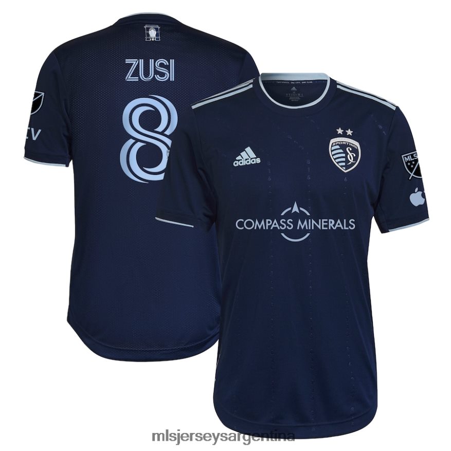 MLS Jerseys hombres sporting kansas city graham zusi adidas azul 2023 state line 3.0 camiseta de jugador auténtica 2T40R8724 jersey