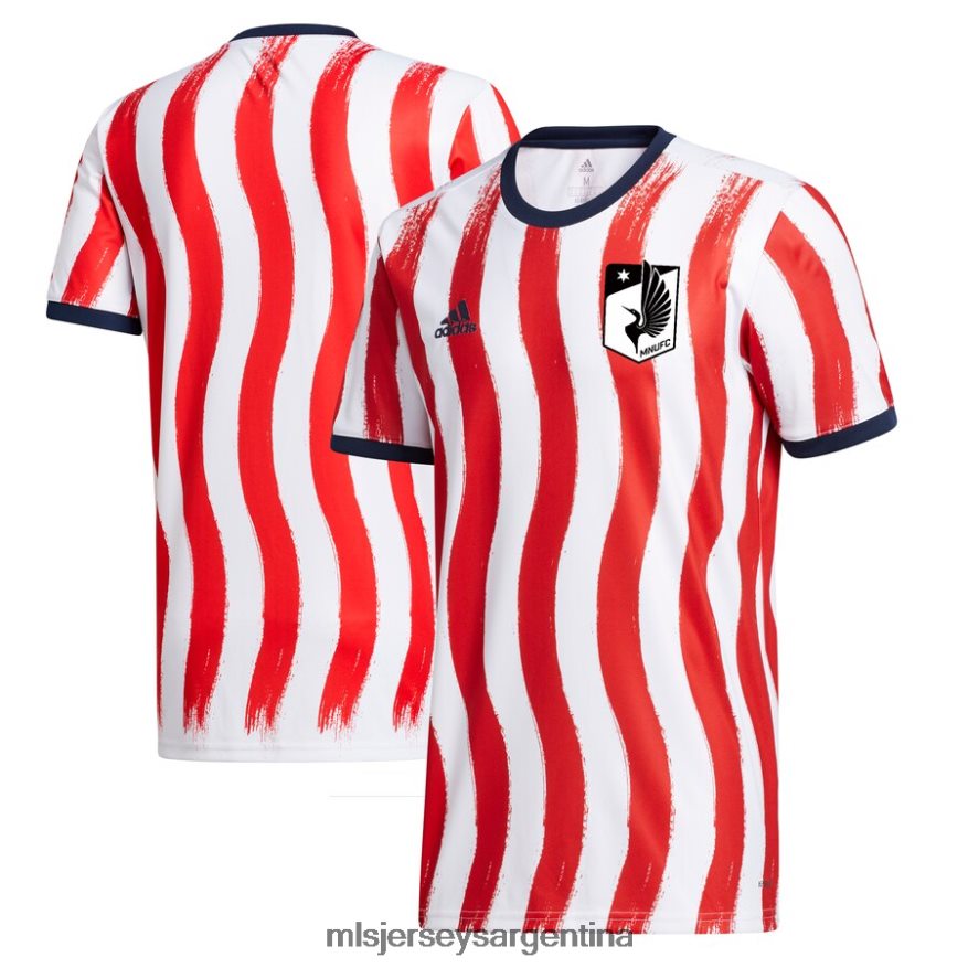 MLS Jerseys hombres camiseta aeroready pre-partido americana del minnesota united fc adidas blanco/rojo 2021/22 2T40R8766 jersey