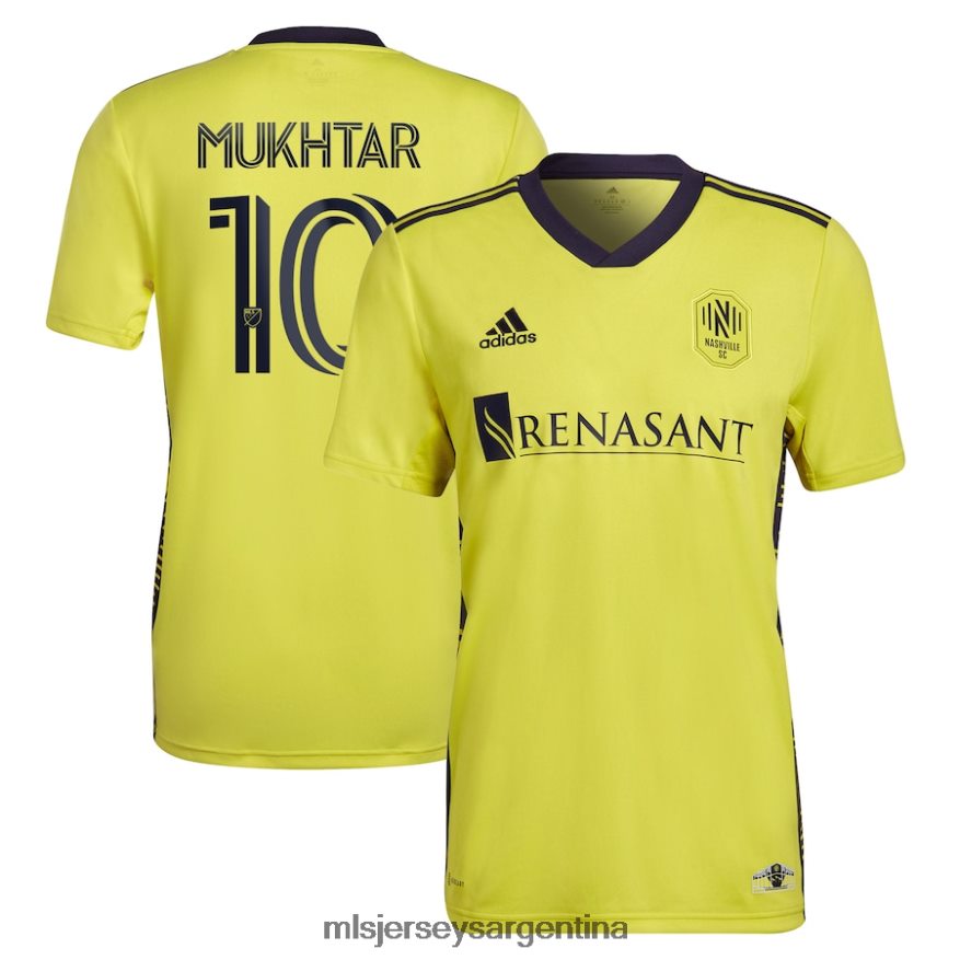 MLS Jerseys hombres nashville sc hany mukhtar adidas amarillo 2022 el kit de regreso réplica de la camiseta del jugador 2T40R8486 jersey