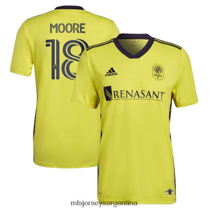 MLS Jerseys hombres nashville sc shaq moore adidas amarillo 2023 el kit de regreso a casa réplica de la camiseta del jugador 2T40R8778 jersey