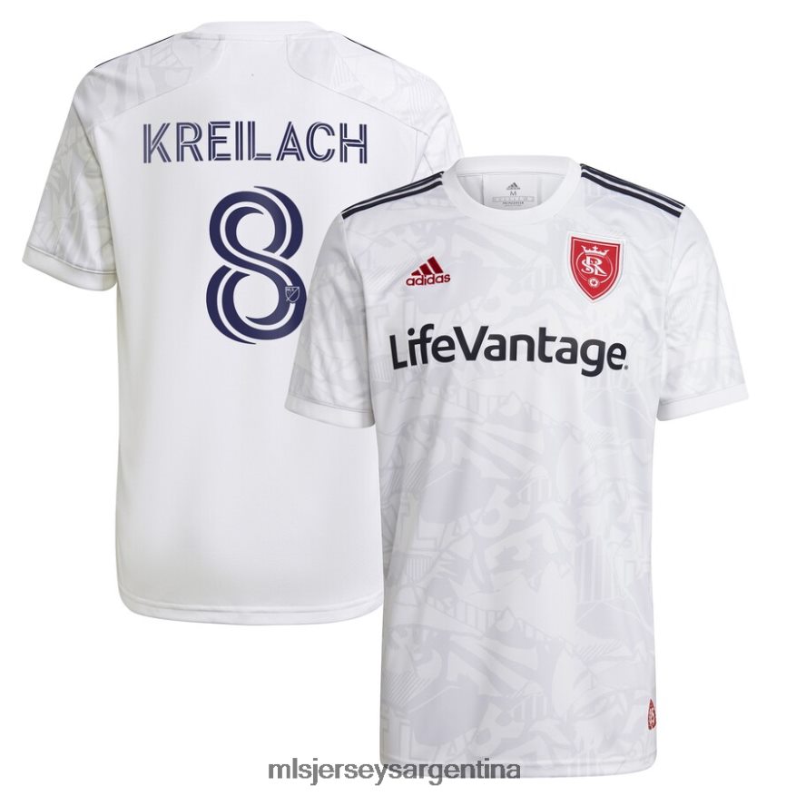 MLS Jerseys hombres real salt lake damir kreilach adidas blanco 2021 réplica secundaria de la camiseta del jugador 2T40R81452 jersey