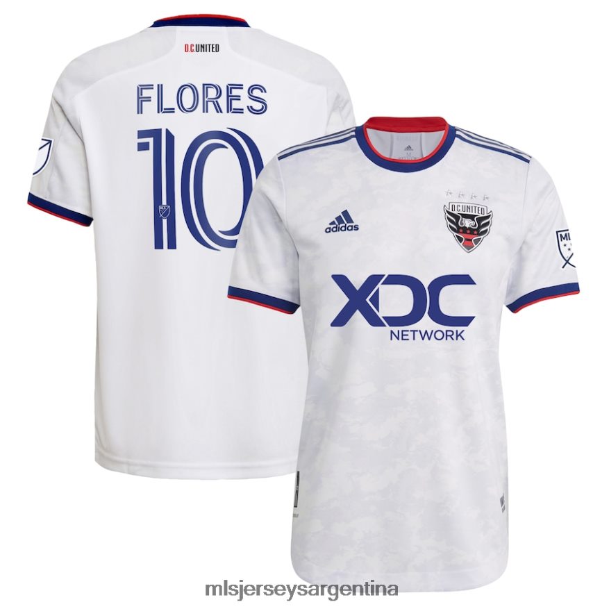 MLS Jerseys hombres corriente continua. United Edison Flores adidas camiseta blanca 2022 The Marble Authentic Player 2T40R8752 jersey
