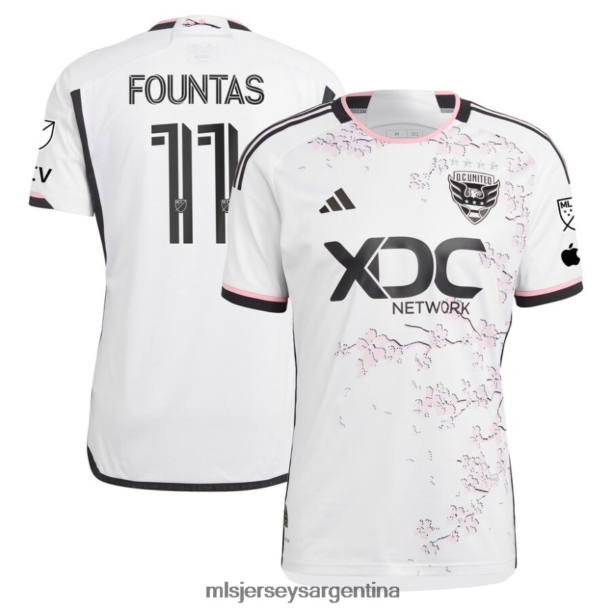 MLS Jerseys hombres corriente continua. United Taxi Fountas adidas camiseta blanca 2023 the cherry Blossom kit auténtica de jugador 2T40R8815 jersey