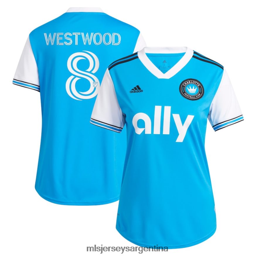 MLS Jerseys mujer charlotte fc ashley westwood adidas azul 2023 réplica de camiseta de jugador recién acuñada 2T40R81278 jersey