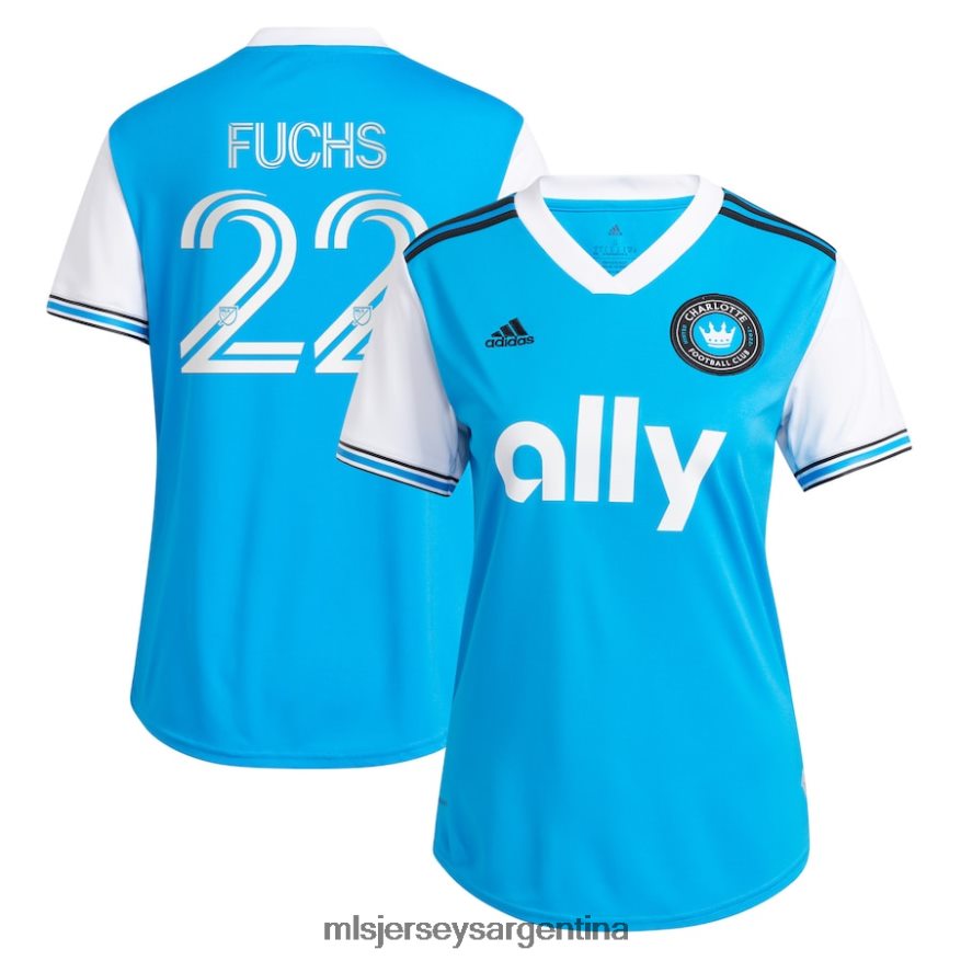 MLS Jerseys mujer charlotte fc christian fuchs adidas azul 2022 camiseta réplica primaria del jugador 2T40R8889 jersey
