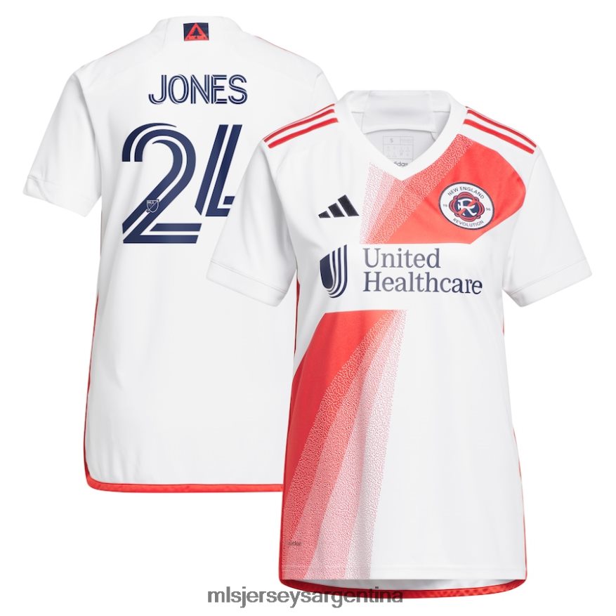 MLS Jerseys mujer revolución de nueva inglaterra dejuan jones adidas camiseta blanca 2023 defiance replica 2T40R8904 jersey