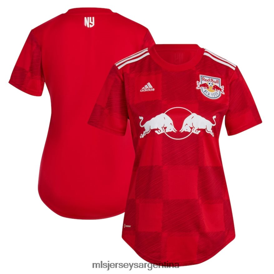 MLS Jerseys mujer camiseta adidas new york red bulls roja 2022 1ritmo réplica en blanco 2T40R8303 jersey