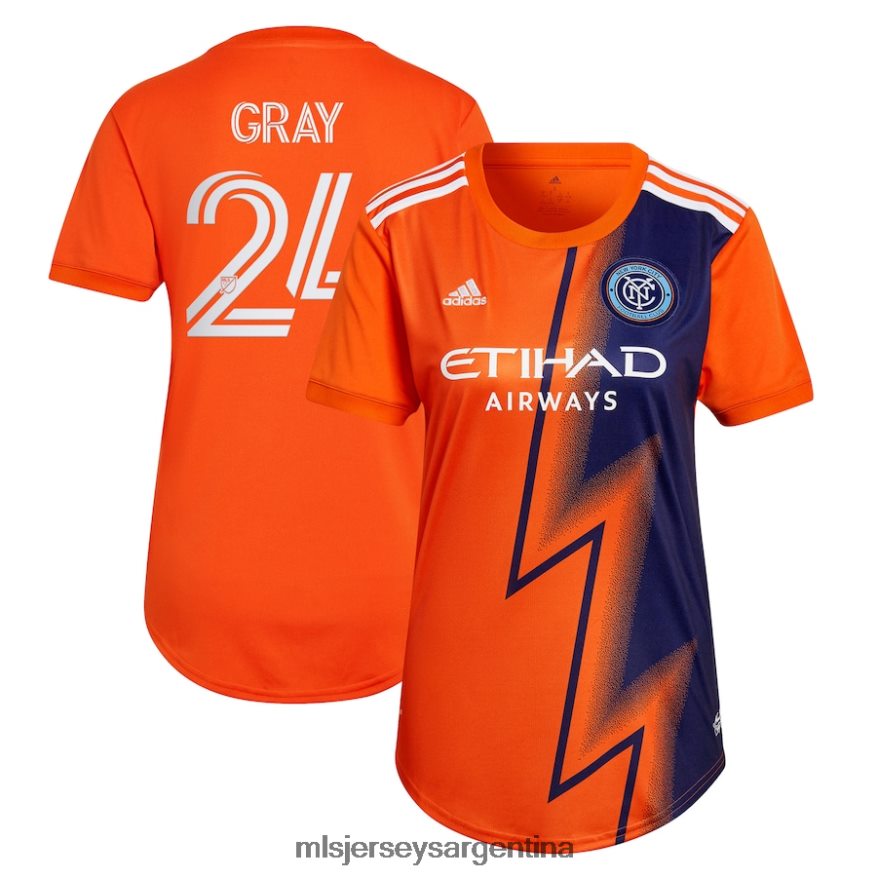 MLS Jerseys mujer new york city fc tayvon gris adidas naranja 2022 the volt kit réplica de camiseta del jugador 2T40R81228 jersey