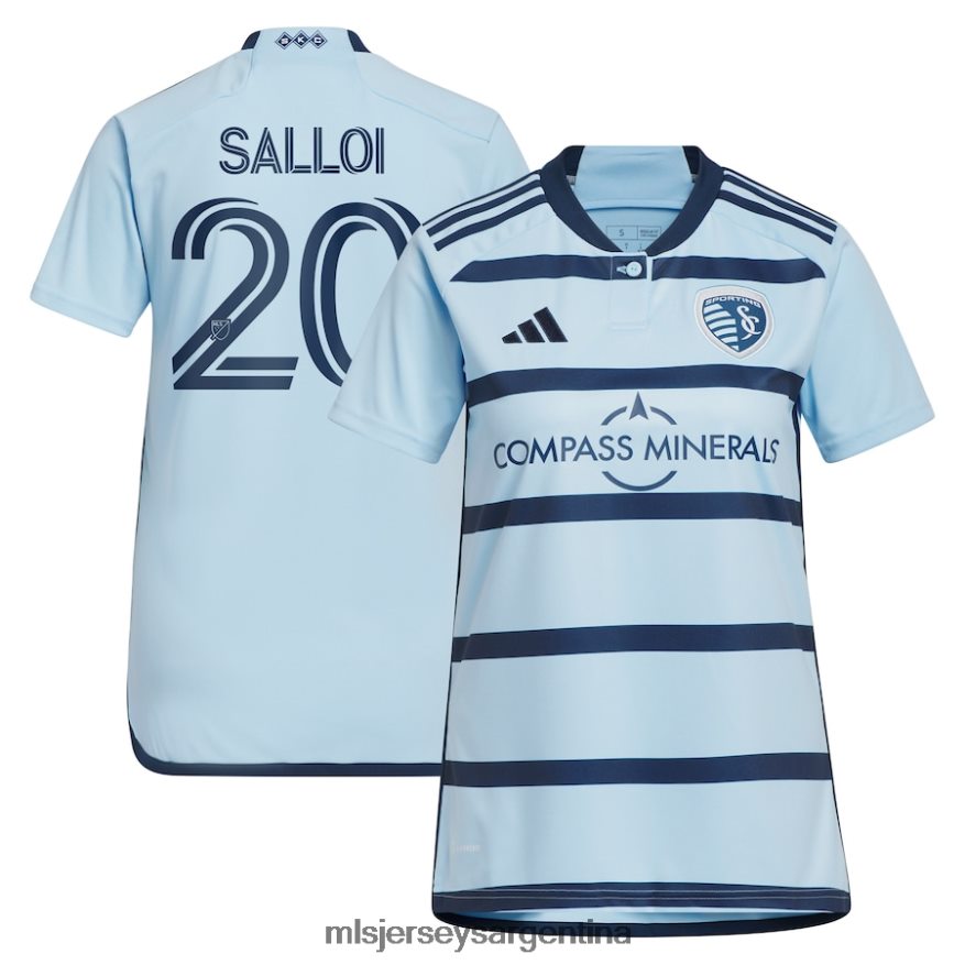 MLS Jerseys mujer sporting kansas city daniel salloi adidas azul claro 2023 Hoops 4.0 réplica de camiseta de jugador 2T40R81142 jersey