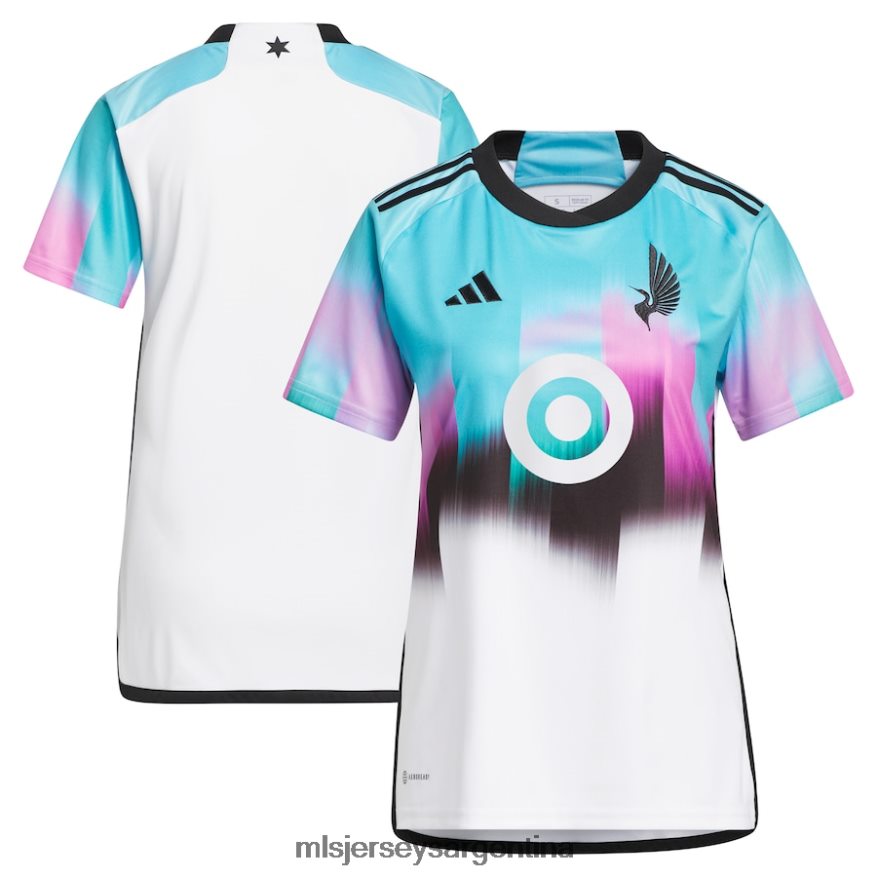 MLS Jerseys mujer minnesota united fc adidas camiseta blanca réplica del kit de la aurora boreal 2023 2T40R855 jersey