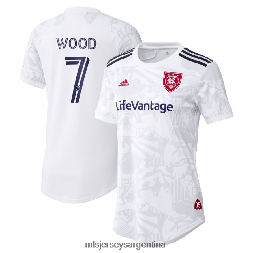 MLS Jerseys mujer real salt lake bobby wood adidas blanco 2021 el kit secundario del seguidor réplica de la camiseta del jugador 2T40R81374 jersey