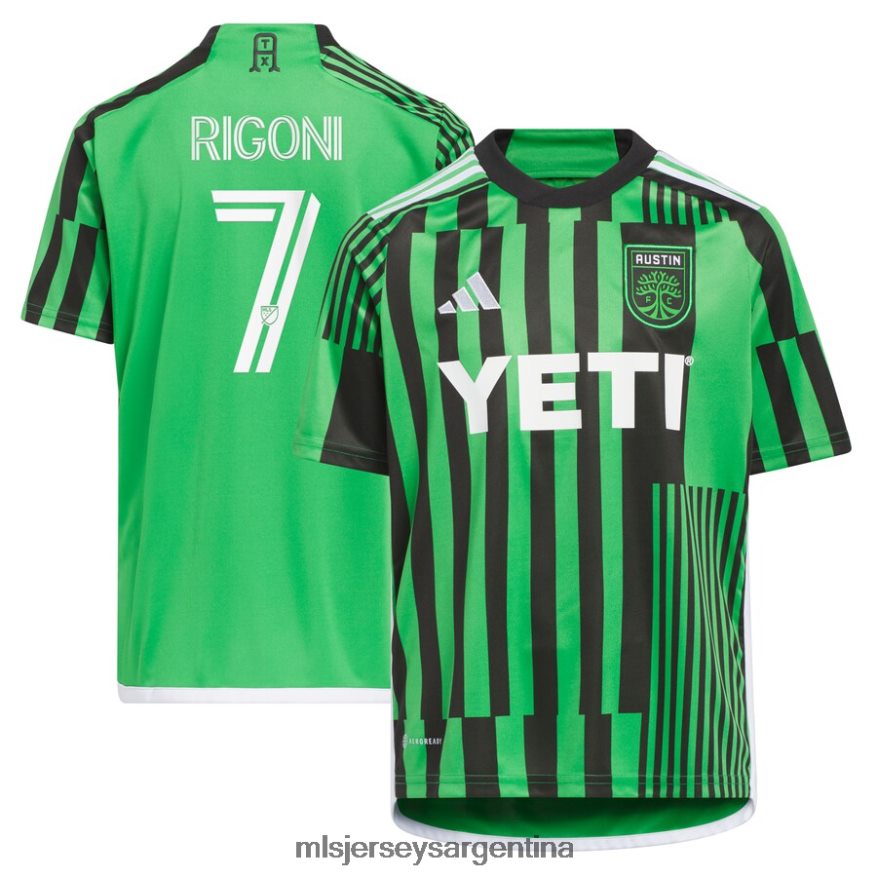 MLS Jerseys niños austin fc emiliano rigoni adidas verde 2023 las voces kit réplica camiseta 2T40R81106 jersey