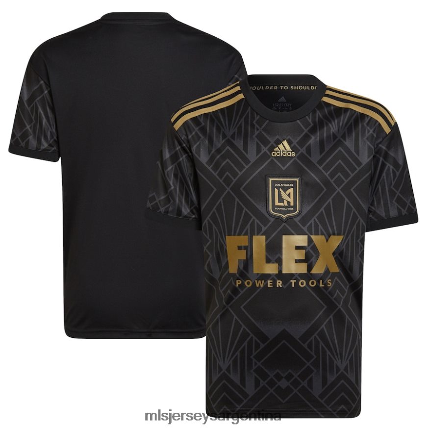 MLS Jerseys niños lafc adidas negro 2022 5 aniversario kit réplica camiseta en blanco 2T40R8242 jersey