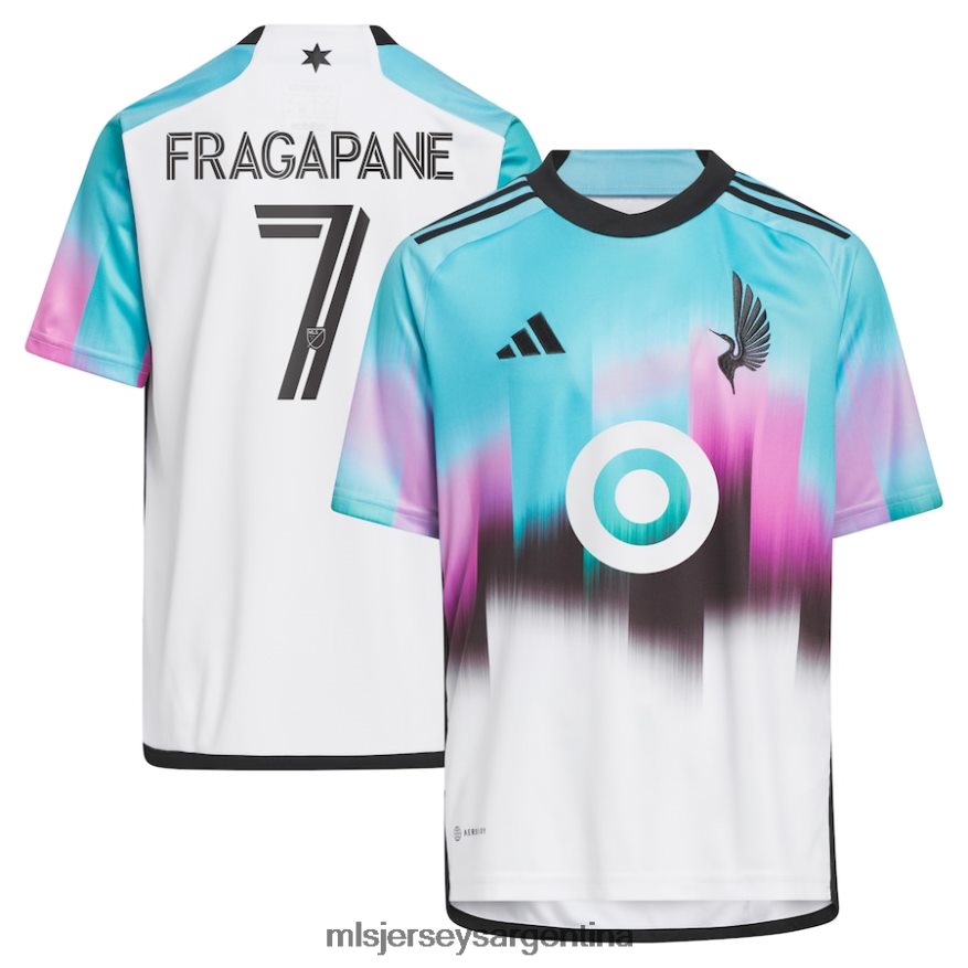 MLS Jerseys niños minnesota united fc franco fragapane adidas blanco 2023 réplica del kit de la aurora boreal 2T40R81021 jersey