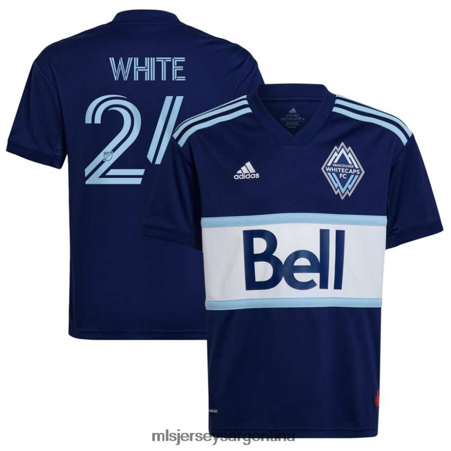 MLS Jerseys niños vancouver whitecaps fc brian white adidas azul 2022 the Hoop & This City réplica de camiseta del jugador 2T40R81251 jersey
