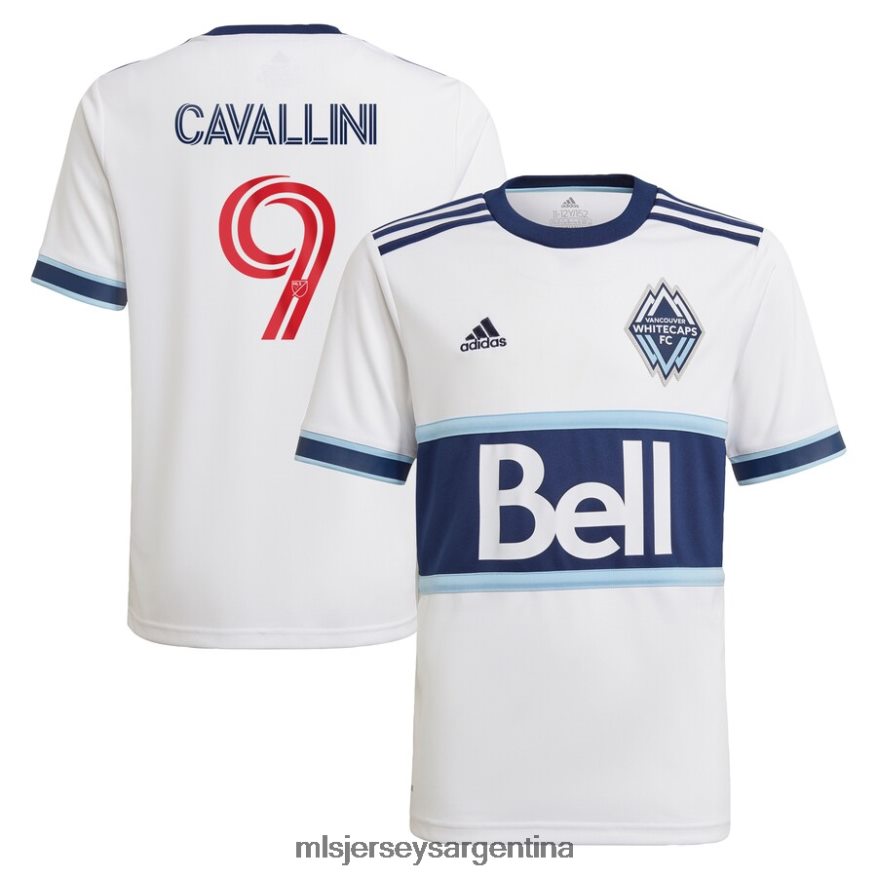 MLS Jerseys niños vancouver whitecaps fc lucas cavallini adidas camiseta blanca réplica principal del jugador 2021 2T40R81248 jersey